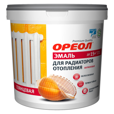 Эмаль для радиаторов отопления Ореол, акриловая глянцевая 0,8 кг