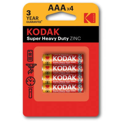 Батарейка солевая Kodak R03 Extra Heavy Duty / ААА, 1,5V (4 шт)