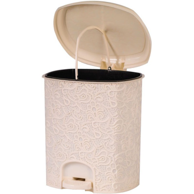 Контейнер для мусора Ажур, бежевый, с педалью, 11 л купить в отделе магазина Экономстрой