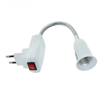 Патрон Е27 с вилкой с выключателем на гибком проводе 150 мм белый APT7NWEAY/524236 купить в отделе магазина Экономстрой