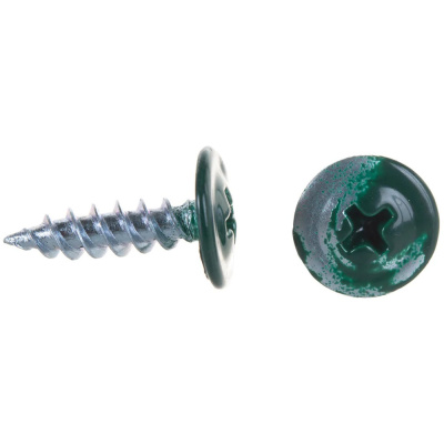 Саморез по металлу острый с прессшайбой RAL 6005, темно-зеленый, 4,2x16 мм (35 шт) купить в отделе магазина Экономстрой