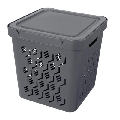 Ящик с крышкой универсальный Deluxe, 18 л, Серый купить в отделе магазина Экономстрой