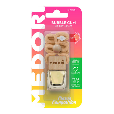 Ароматизатор автомобильный подвесной "Бутылочка" Medori, с пробником аромата, бабл гам купить в отделе магазина Экономстрой