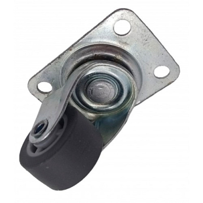 Колесо для тележек и мебели поворотное, резина, серое, 25 мм купить в отделе магазина Экономстрой