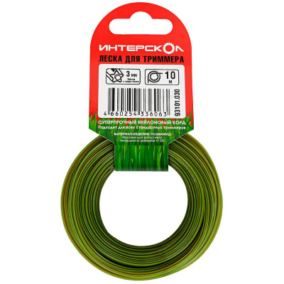 Леска для триммера (3 мм; 10 м; звезда с сердечником) Интерскол 93101.030 купить в отделе магазина Экономстрой