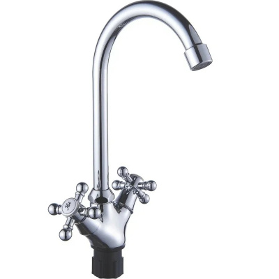 Смеситель для кухни Антей Дельта двухручковый с высоким изливом, хром (арт. 417333-ANT) купить в отделе магазина Экономстрой