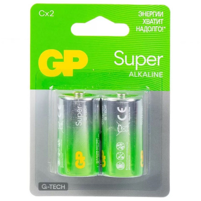 Батарейка алкалиновая GP Super Alkaline G-Tech C/LR14, 1,5В (2 шт) купить в отделе магазина Экономстрой