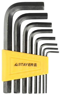 Набор ключей имбусовых HEX 2–10 мм, &quot;Standart&quot;  (8шт) STAYER