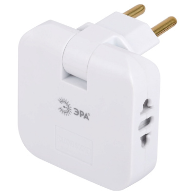 Разветвитель электрический ЭРА SPF-2-FL-USBC, поворотный на 2 розетки + 2USB A+C 10А, белый купить в отделе магазина Экономстрой