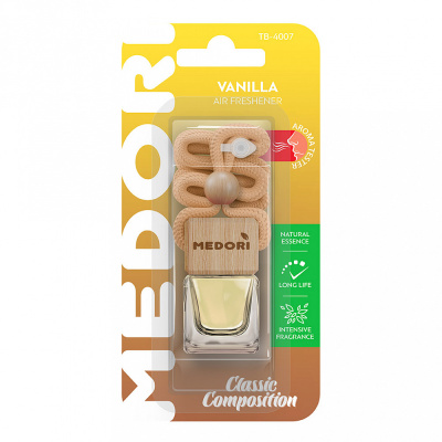Ароматизатор автомобильный подвесной "Бутылочка" Medori, с пробником аромата, Vanilla купить в отделе магазина Экономстрой