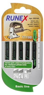 Пилки для работы по дереву Runex, T119B, 75x50 мм (5 шт), 555104 купить в отделе магазина Экономстрой
