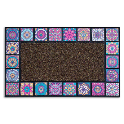 Коврик придверный Attribute Mosaic Quadro, фиолетовый, 76х45 см купить в отделе магазина Экономстрой