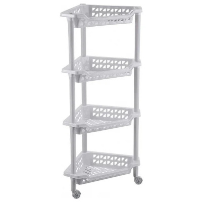 Этажерка угловая, Тереза, 4 полки, светло-серый, 400х270х840 мм купить в отделе магазина Экономстрой