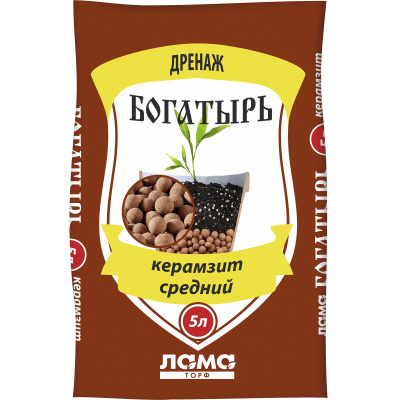 Керамзит средний Богатырь Дренаж, 5 л купить в отделе магазина Экономстрой