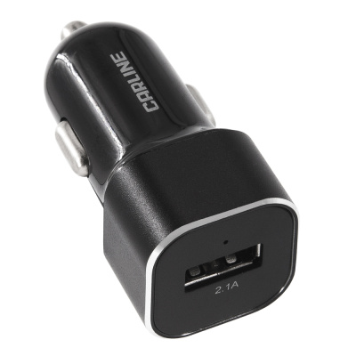 Адаптер автомобильный Carline, CH-1U21A, 1хUSB, 2.1А, 12/24В, черный