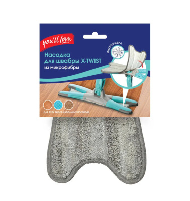 Насадка для швабры X-TWIST с механизмом отжима из микрофибры купить в отделе магазина Экономстрой