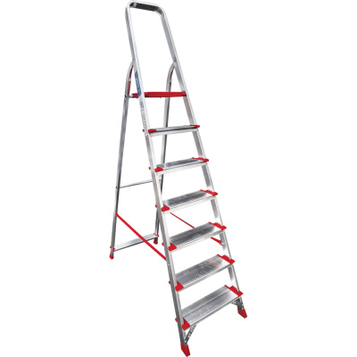 Профессиональная стремянка Новая Высота, алюминиевая, 1x7 ступеней, 130 мм купить в отделе магазина Экономстрой