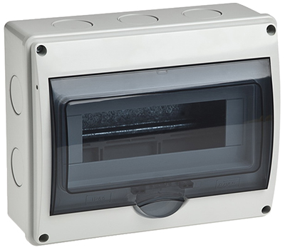 Бокс распределительный RUVinil ТУСО (IP65), ОП, 10 модулей, серый, с прозрачной дверцей, 250х200х107 мм купить в отделе магазина Экономстрой