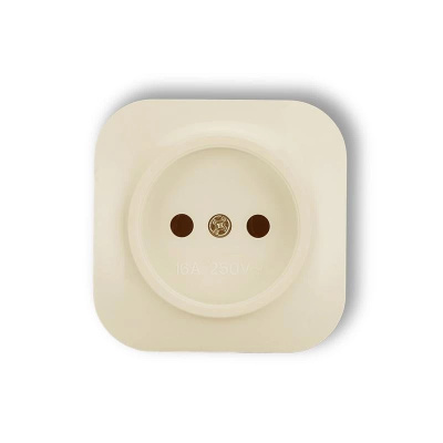 Розетка 1-местная без заземления TOKOV ELECTRIC, 16А, IP20, 250В, бежевая купить в отделе магазина Экономстрой