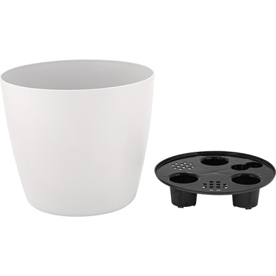 Горшок для цветов InGreen Vienna с дренажной вставкой, D210 мм, 5 л, круглый, белоснежный жасмин купить в отделе магазина Экономстрой