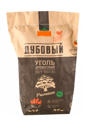 Уголь древесный дубовый, 3 кг