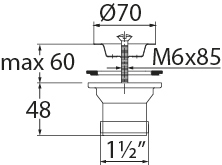 Выпуск Элит с нержавеющей чашкой 70 мм 1 1/2" 30980641