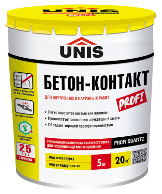 Грунтовка Unis бетоноконтакт, 5 кг купить в отделе магазина Экономстрой