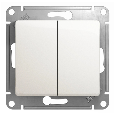 Выключатель Schneider Electric, Glossa, 2 клавишный, белый