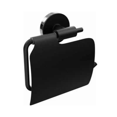 Держатель для туалетной бумаги с крышкой Fora LORD, черный, FOR-LORD015BL купить в отделе магазина Экономстрой