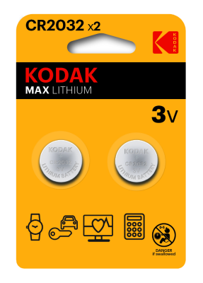 Батарейка литиевая Kodak Мax Lithium CR2032 BL2, 3V (2 шт)