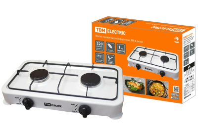 Плитка газовая двухконфорочная TDM ГП-2 белая SQ2515-0002 купить в отделе магазина Экономстрой