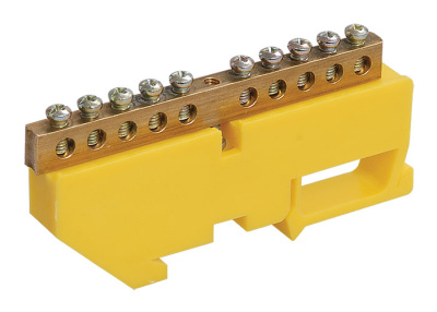 Шина PE "земля" на DIN-изоляторах ШНИ-6х9-10-Д-Ж ИЭК (YNN10-69-10D-K05) купить в отделе магазина Экономстрой