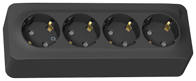 Розетка 4-х местная, с заземлением, открытой установки, с защитными шторками, 16А 250В Антрацит BLANCA Schneider Electric (BLNRA011416) купить в отделе магазина Экономстрой