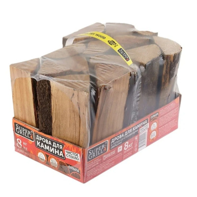 Дрова для камина SuperGrill, Ольховые, камерная сушка, 8 кг купить в отделе магазина Экономстрой
