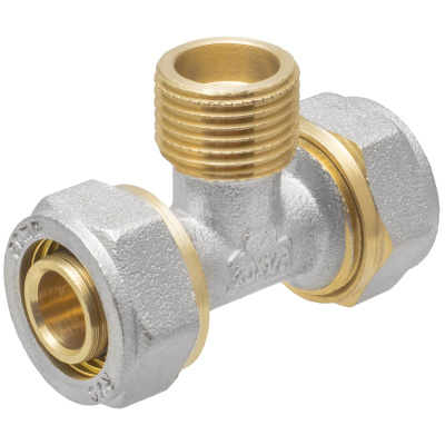 Тройник обжимной с переходом на наружную резьбу MPF (MasterProf) ИС.072571, 20х1/2" купить в отделе магазина Экономстрой