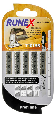 Пилки для работы по дереву Runex, Т101BR, 100x75 мм (5 шт), 555114