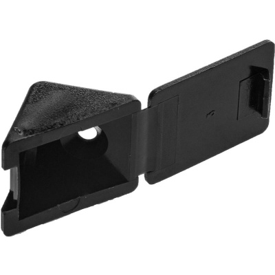 Уголки мебельные пластиковые с шурупом, черный (4 шт)