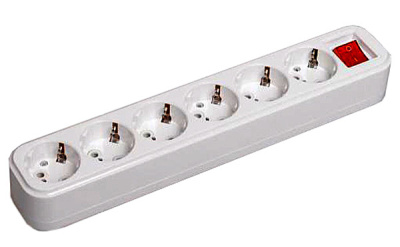 Колодка удлинителя К06В 6 гнезд, с заземлением, выключателем, ИЭК  купить в отделе магазина Экономстрой