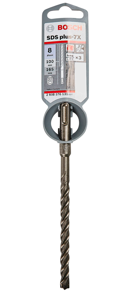 картинка Сверло-бур по армированному бетону (SDS+ -7X; 8х100х165 мм) Bosch 2.608.576.131, 3165140844413 от магазина Экономстрой