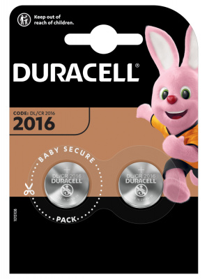 Батарейка литиевая Duracell CR-2016, 3V (2 шт)