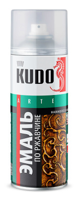 Эмаль аэрозольная по ржавчине молотковая Kudo KU-3013, серебристо-черная, 520 мл купить в отделе магазина Экономстрой
