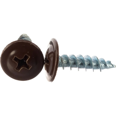 Саморез по металлу острый с прессшайбой RAL 8017, темно-коричневый, 4,2x16 мм (35 шт) купить в отделе магазина Экономстрой