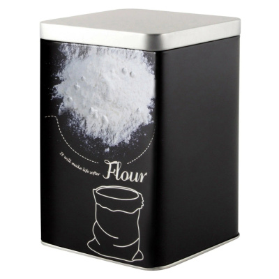 Банка с крышкой Mallony, металлическая, квадратная, дизайн Мука, 1000 мл купить в отделе магазина Экономстрой