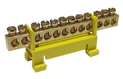 Шина PE "земля" на DIN-изоляторах, тип "Стойка" ШНИ-6х9-8-С-Ж ИЭК (YNN10-69-8P-K05) купить в отделе магазина Экономстрой