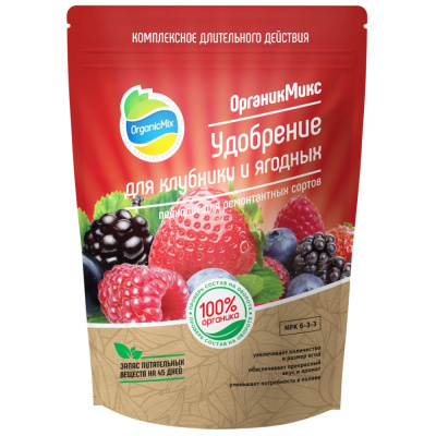 Удобрение органическое для клубники и ягодных ОрганикМикс, 800 гр