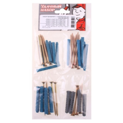 Набор дюбелей с саморезами №3 (40 шт) купить в отделе магазина Экономстрой