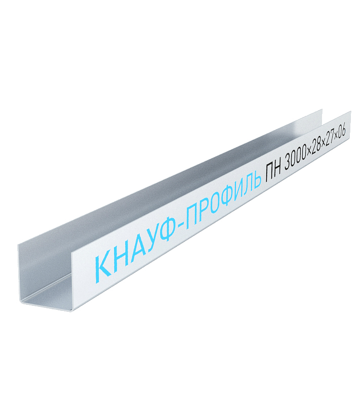 картинка Профиль направляющий потолочный Knauf ПНП, 28х27 мм (0,6 мм), 3 м от магазина Экономстрой