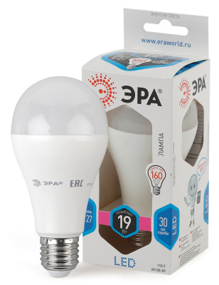 Лампа светодиодная Эра LED ЛОН smd A65-19W-840-E27 1520lm 4000К, Б0031703 купить в отделе магазина Экономстрой