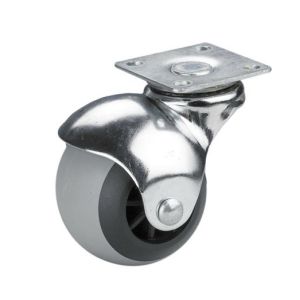 картинка Колесная опора мебельная шар фланец поворотная D=40 серая резина 0903107 от магазина Экономстрой