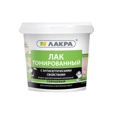 Лак акриловый Лакра, универсальный, сосна, 0,9 кг